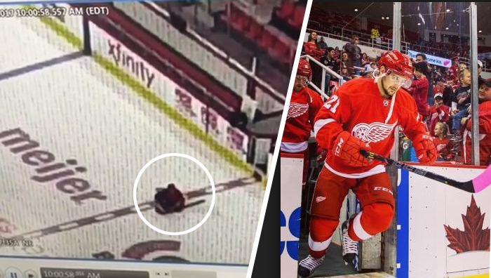 Tomáš Tatar si na Instagrame robí srandu zo samého seba. Jeho prvý kontakt s ľadom v novej aréne Detroitu nedopadol práve najšťastnejšie! (VIDEO)