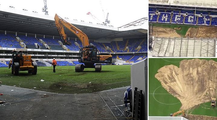 Skoro ako na Slovensku: V nedeľu sa hral na starom štadióne Tottenhamu zápas s United. V Pondelok bol zbúraný! (VIDEO)