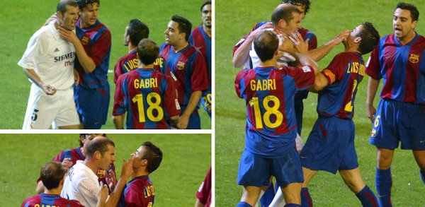 Zidane a Luis Enrique sa takmer pobili ako hráči počas El Clásica v roku 2003! (VIDEO)
