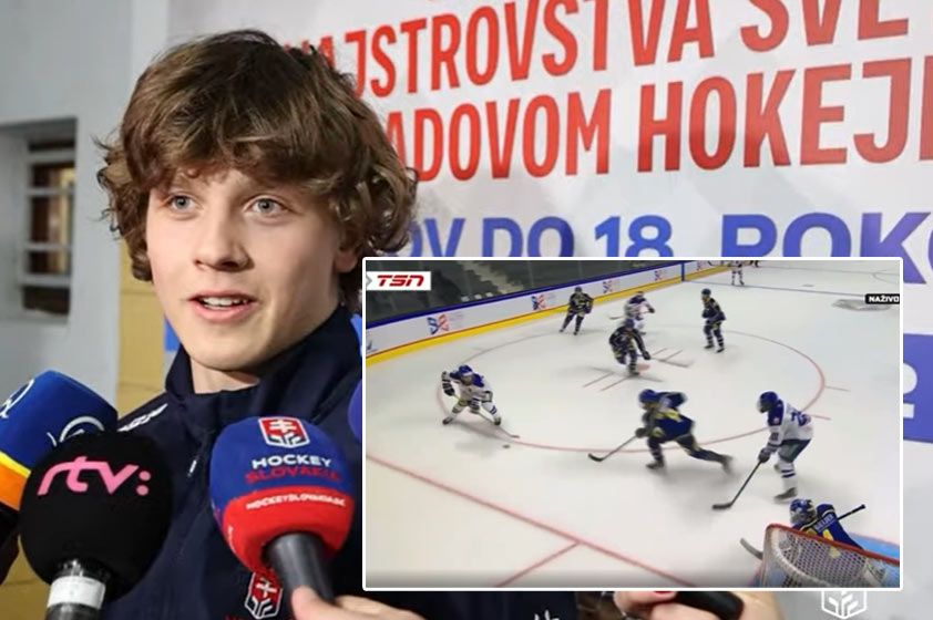 Najmladší hráč na Hlinka Gretzky Cupe. 15-ročný Slovák zaujal skvelou prihrávkou