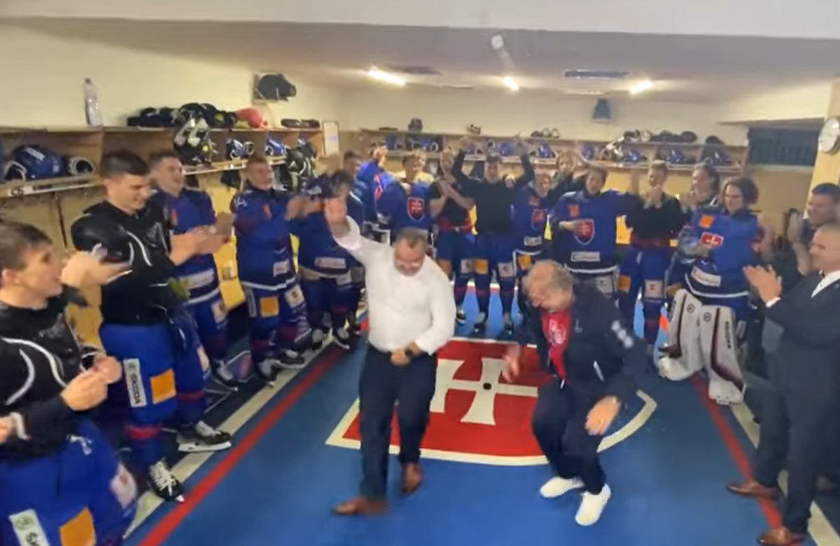 Oslava Slovenska po triumfe v skupine na Hlinka Gretzky Cupe (VIDEO)