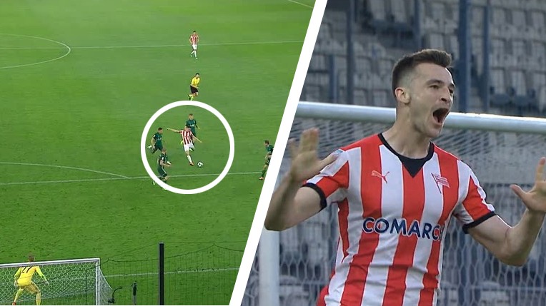 Fantastický gól mladého Slováka v poľskej lige. Milan Dimun vymietol pavučinky v bránke súpera! (VIDEO)