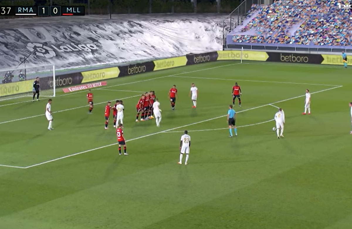 Sergio Ramos a jeho fantastický priamy kop proti RCD Mallorca (VIDEO)
