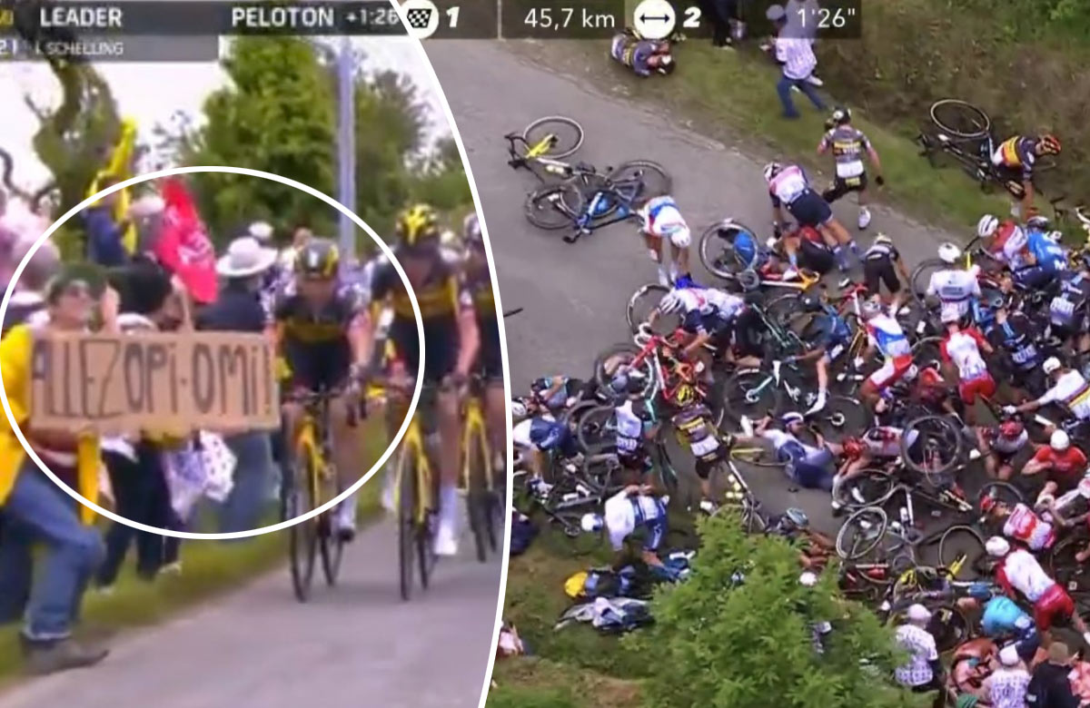 Fanúšička spôsobila hromadný pád na Tour de France (VIDEO)