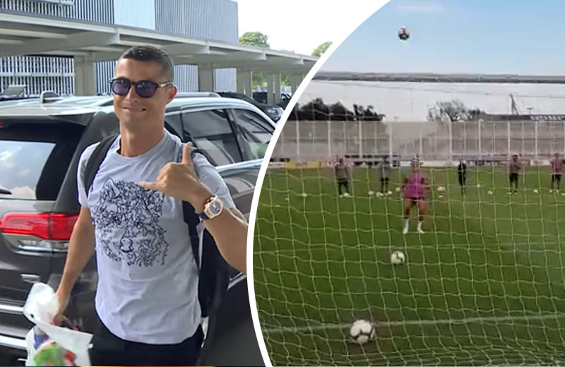 Cristiano Ronaldo na prvom tréningu v drese Juventusu: Ihneď predviedol dokonalú technickú parádičku! (VIDEO)