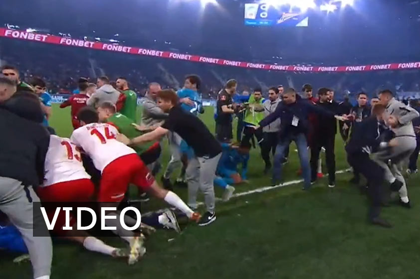 Šesť červených kariet: Hromadná bitka v zápase Zenitu so Spartakom Moskva