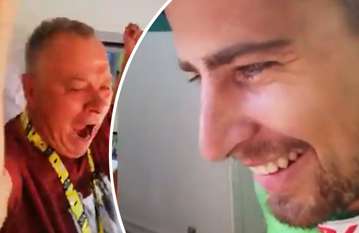 Epická radosť Saganovho otca po triumfe v 5. etape na Tour de France (VIDEO)