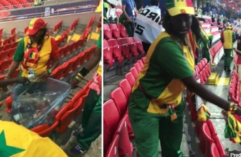 Fanúšikovia Senegalu si po zápase na MS 2018 upratovali svoj sektor! (VIDEO)