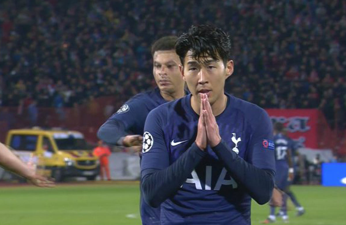 Son Heung Min sa po góle v Lige Majstrov do kamery ospravedlnil Gomesovi (VIDEO)