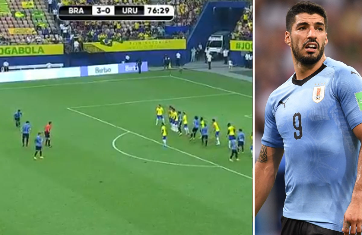 VIDEO: Parádny priamy kop Luisa Suareza proti Brazílii