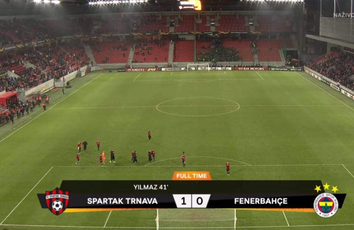 Spartak Trnava poráža Fenerbahce a končí iba o bod na treťom mieste! (VIDEO)