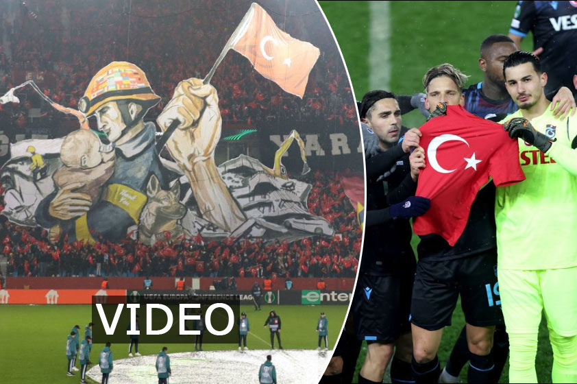 Fanúšikovia Trabzonsporu vzdali hold záchranárom po ničivom zemetrasení v Turecku