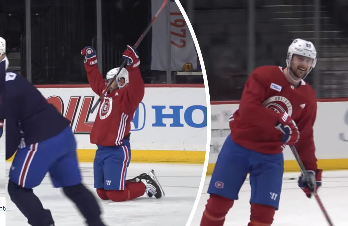Tomáš Tatar s mikrofónom v drese počas tréningu Montrealu Canadiens (VIDEO)