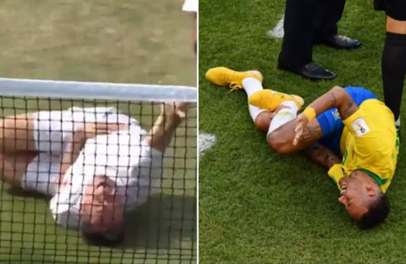 Z Neymarovho simulovania si robia srandu už aj na Wimbledone! (VIDEO)