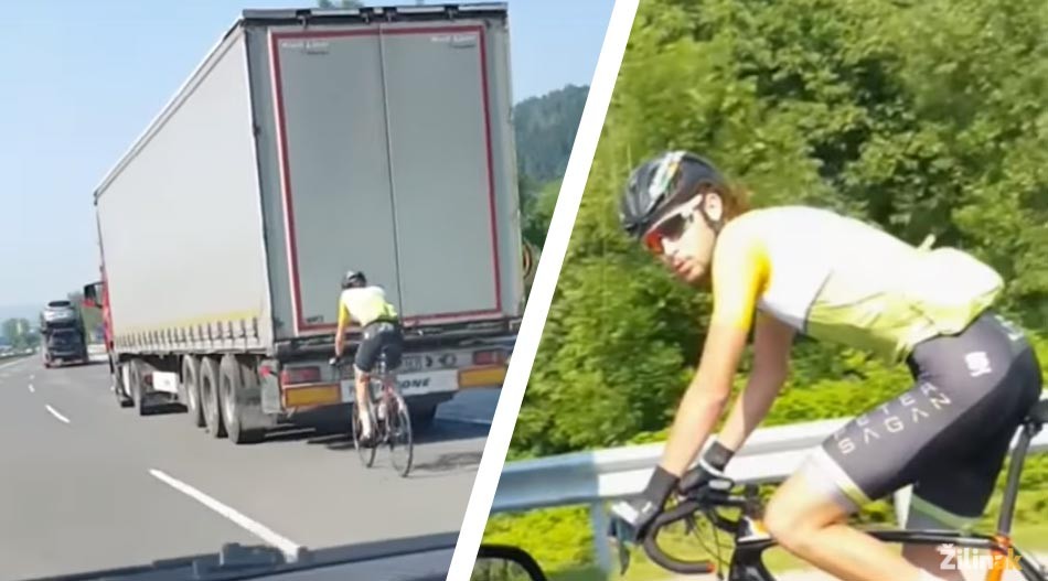 Saganov dvojník sa okolo Žiliny preháňal na bicykli v rýchlosti 80 km/hodinu! (VIDEO)