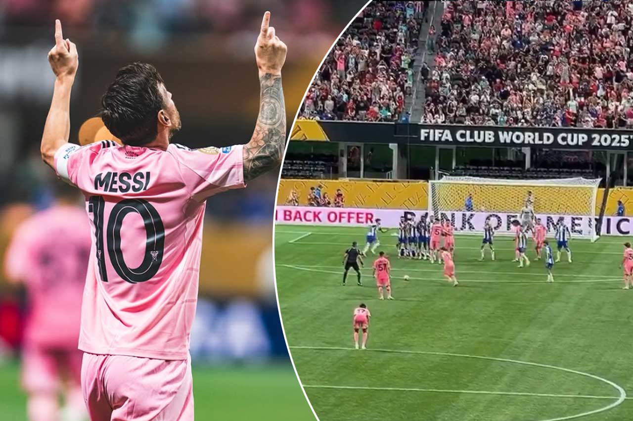Messi oslavuje gól proti Portu
