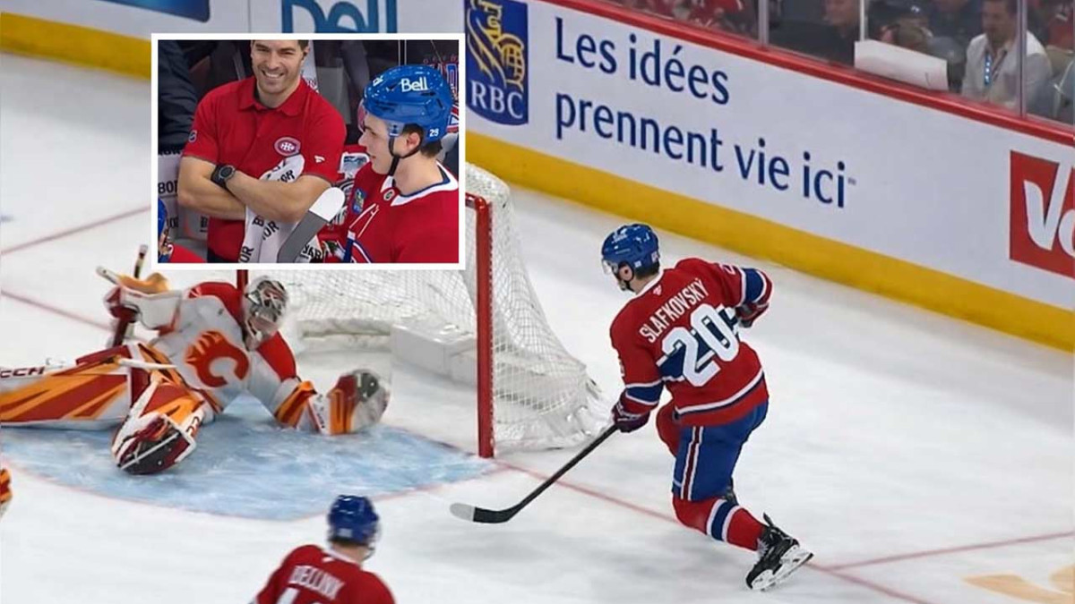 Slafkovský hitom internetu. Úsmevná reakcia na striedačke po spálenej tutovke