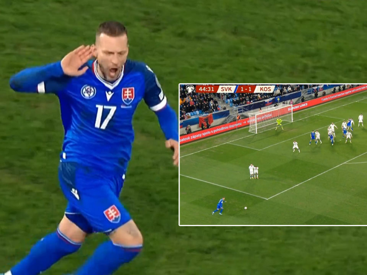 Lukáš Haraslín krásnym gólom do šatne vrátil Slovensku vedenie