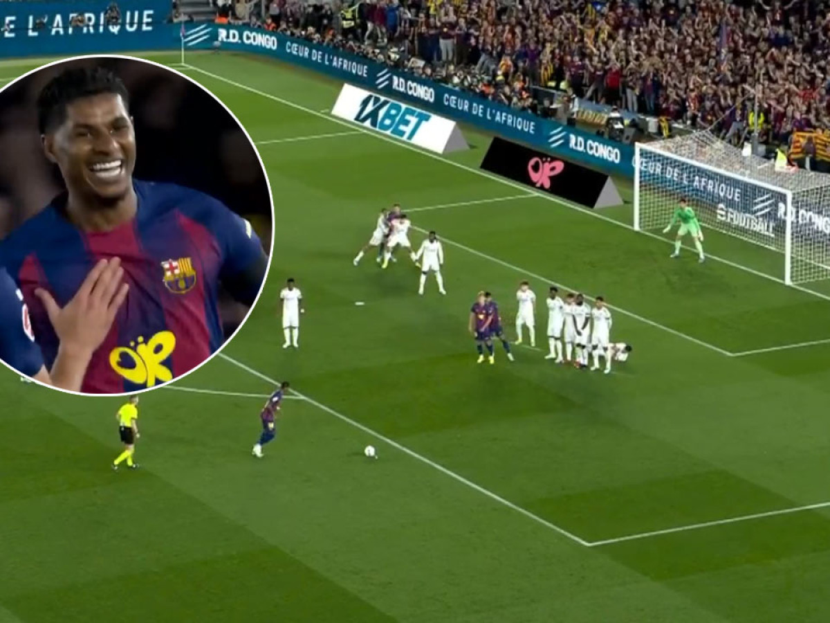 Fantastický priamy kop Rashforda v El Clásicu proti Realu Madrid
