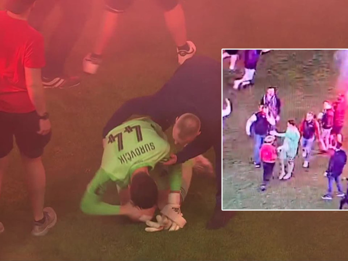 Nové zábery z pražského derby. Surovčíka napadlo hneď niekoľko chuligánov