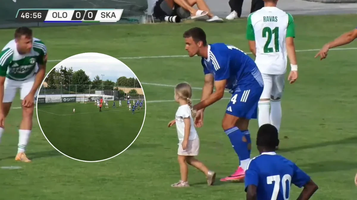 Keď sa chceš hrať s ockom, ale on je v práci. Zápas Skalice prerušila dcéra futbalistu