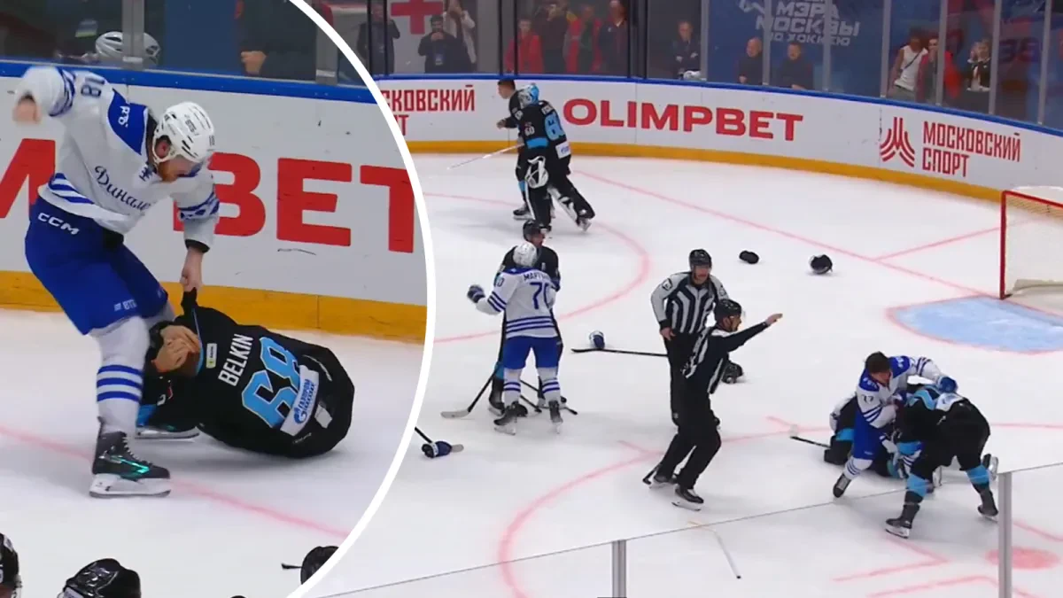 Šialenstvo v Rusku: Prípravný zápas KHL vyvrcholil v závere hromadnou bitkou