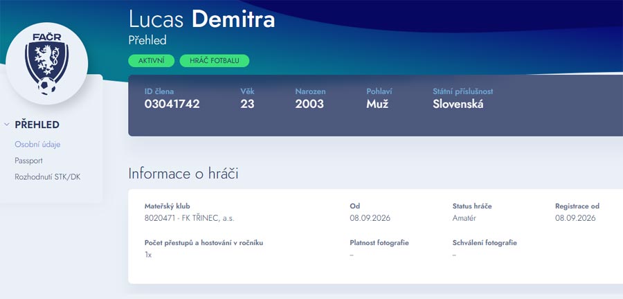 Lucas Demitra je novou posilou Třinca
