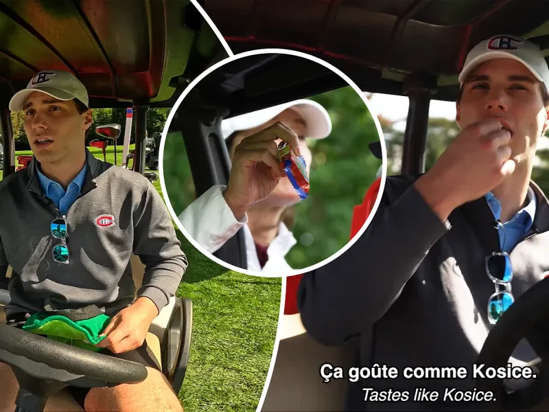 Juraj Slafkovský znovu perlil. Na golfovom turnaji v Montreale rozdával Horalky