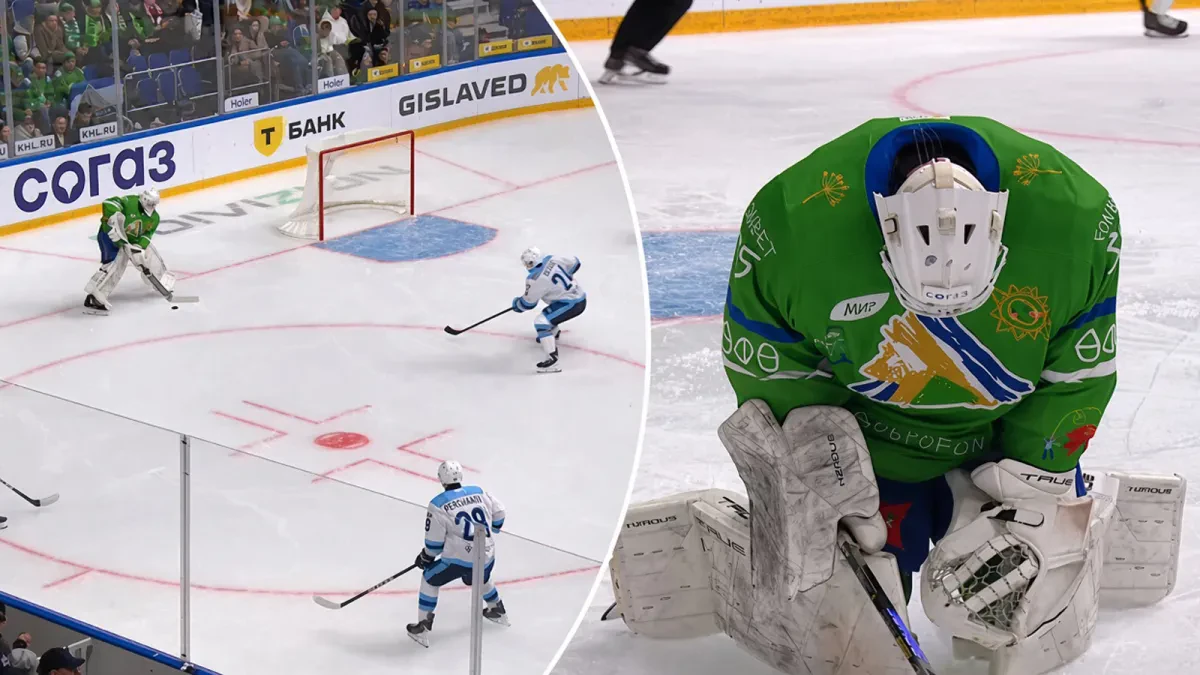 Neuveriteľný vlastný gól v KHL. Mladý ruský brankár si napálil puk do vlastnej siete