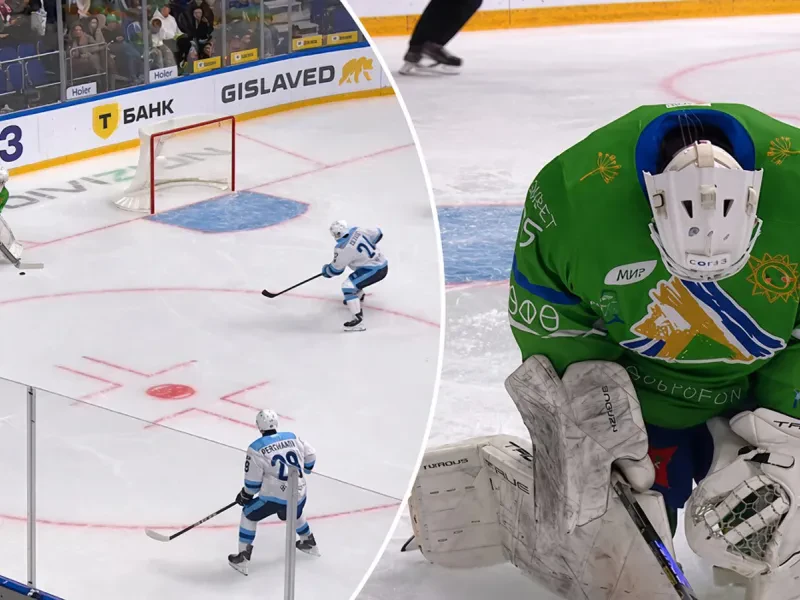Neuveriteľný vlastný gól v KHL. Mladý ruský brankár si napálil puk do vlastnej siete